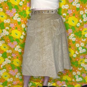 Vintage Tan corduroy skirt size large